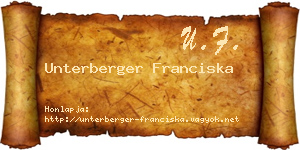 Unterberger Franciska névjegykártya